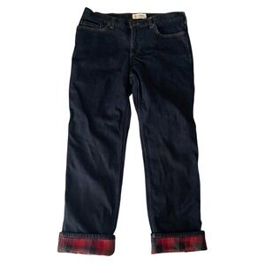 Carhartt Original‎ Fit Straight Leg Flannel Lined Jeans Dark Wash Women 14x32